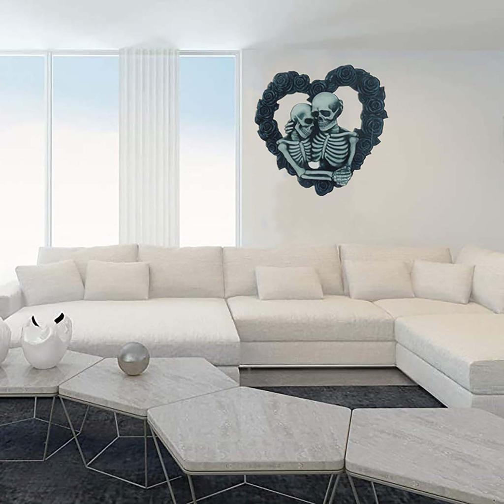 Хэллоуин Скелет Пара Дверной Знак Черная Роза Кулон Декоративный Дверной Знак