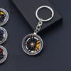 Rotatable Wheel Hub Key Chain 3D Fidget Toy Wheel Hub&Brake Keychain Fingertip Gadget Zinc Alloy Car Accessories Keychain
