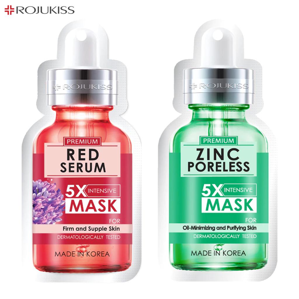 Rojukiss Акне/Укрепляющая/Красная сыворотка/Глута/HYA/Омега/Идеальная/Восстанавливающая/Белая/Цинковая интенсивная маска без пор 5X 25 мл - Thai Skincare