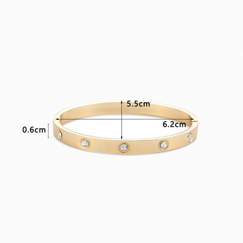 Gold Plating Lover Bracelets&Bangles for Women Rose Gold Color  Charming CZ Cuff Bracelet Luxury Jewellery Gifts AVE