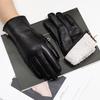 Adult Genuine Leather Gloves Women's Sheepskin Touch Screen Fashionable Driving and Cycling Windproof Gloves for Autumn and Winter