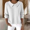 Women's Fashionable Long-sleeved Solid-color Pullover Knitted Sweater Top