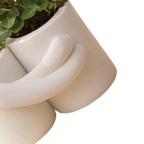 Горшок для цветов Yousheng Hug Design, Белый матовый 3D-печатный двойной горшок, Маленький горшок для зеленых растений в скандинавском стиле для настольного декора