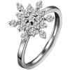 Rhinestone Rotating Snowflake Open Ring for Women - Korean Style Christmas Gift