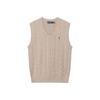 Polo Solid Color Cable Knit Cotton Vest Men Tops Natural-Beige MNPOSWEICM20019101