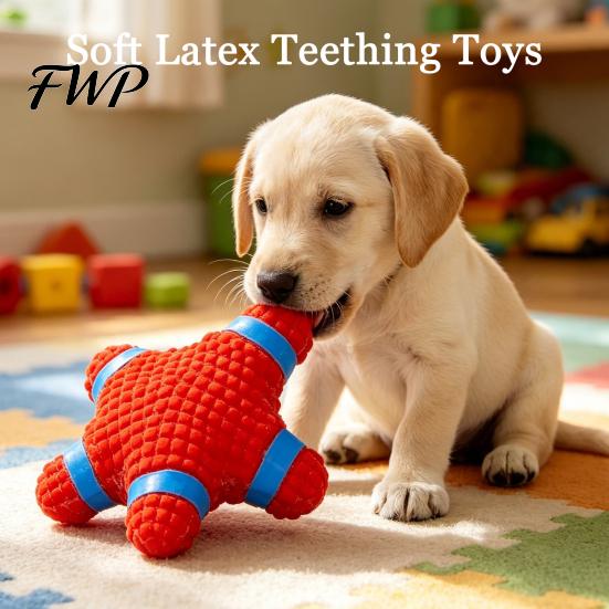 Flexible Latex Fetch Toys Starfish Dog Toy, Squeaky Chew Interactive And Pull Teeth Cleaning Toy for Small to Medium Dogs Puppy Dental Care