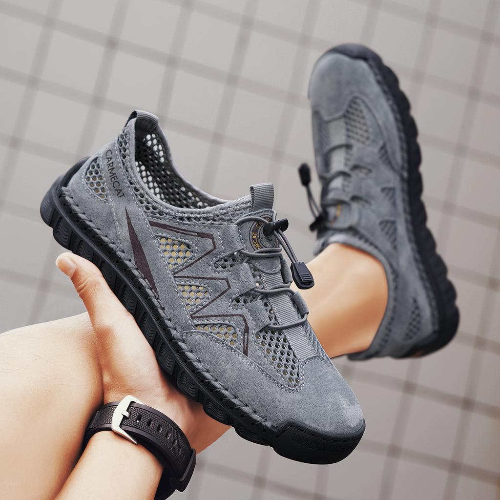 Летние мужские сандалии Сандалии для улицы из сетки Мягкие мужские сандалии Шлепанцы Сандалии ручной работы Римские тапочки для улицы