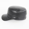 Men Fashion Genuine Cowhide Leather Baseball Cap Casual Real Leather Hat Autumn Winter Real Cowhide Leather Ear Protection Caps