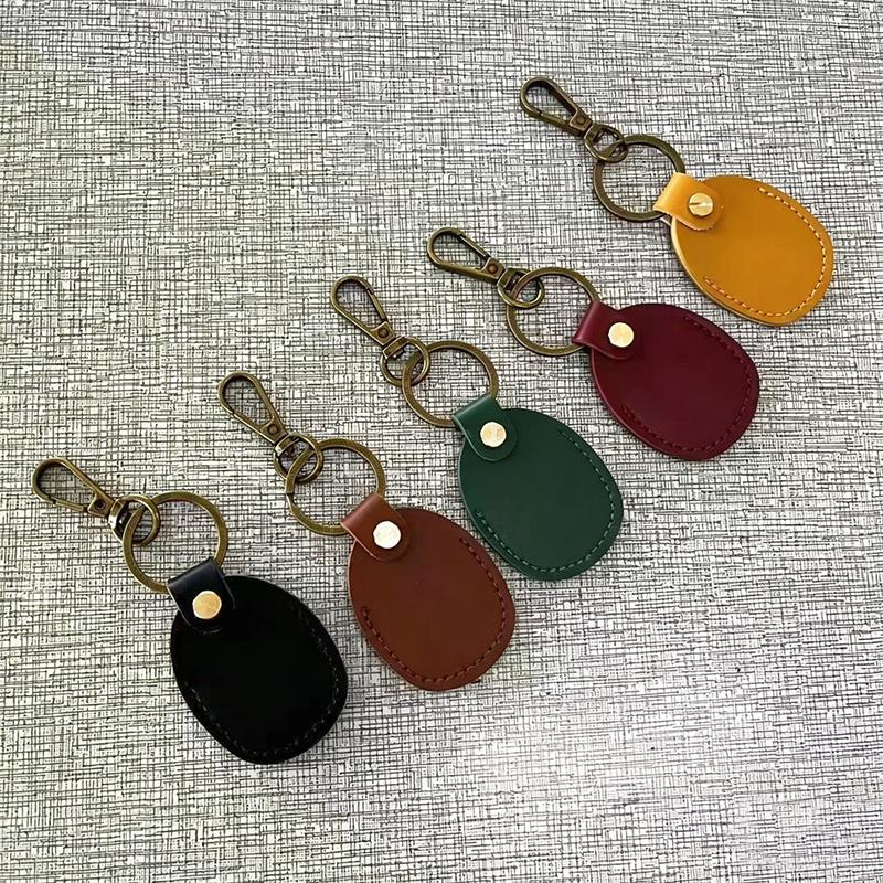 Keyring For Protective Case Retro High Quality Leather Keychain For Anti-Lost Tracker Locator Device Accessories