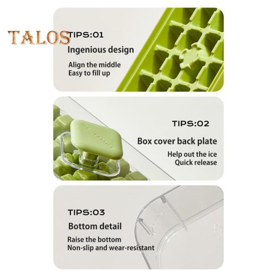 Форма для льда с лопаткой и контейнером, штабелируемая форма для льда для морозильника, легкосъемное силиконовое дно, дизайн с нажатием в одно касание, льдогенератор для напитков, кофе, коктейлей