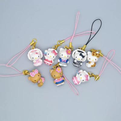 Sanrio Аниме 3 см Брелок Hello Kitty Фигурка Кошки Кукла Горничной Кавайный Подвеска на Телефон Рождественская Игрушка Подарки Для Девочек Детей