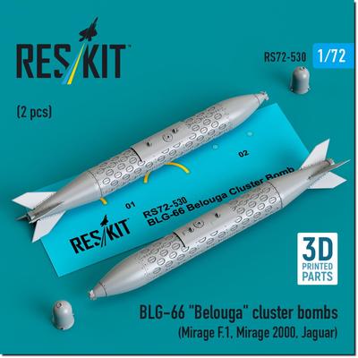 Reskit Комплект кассетных бомб Белуга Пластиковые детали модели 1/72 БЛГ-66 2 шт. РСК72-0530 (Самолет)