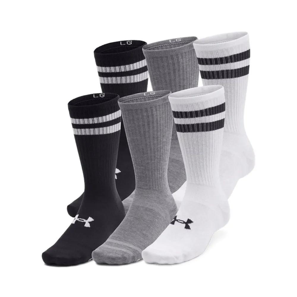 UNDER ARMOUR Unisex Essential Crew Socks 6 Pairs 1387058-101