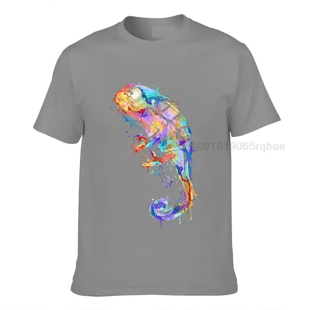 Chameleon Tshirt For Unisex Novelty Vaporwave T Shirt Summer Cotton Great Tshirt Gift Reptile Animal Tees