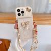Кошелек-сумка через плечо с 3D бантом и чехол для телефона для iPhone 16 15 14 Plus 13 12 11 XS XR X 7 8 Pro Max Plus SE с держателем для карт и шнурком