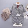 Boys' Spring & Autumn Gentleman's Four-Piece Suit for Babies - New Year & Full Moon Outfit for 1-Year-Olds
