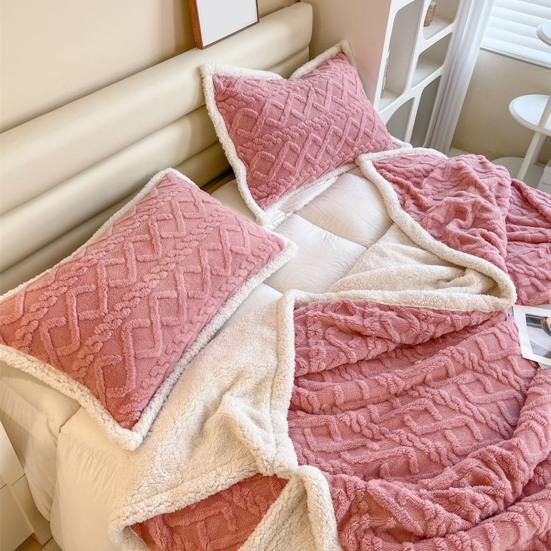 Plush Pillow Cover Winter Warm Pillow Cover Double-Sided Fuzzy Pillowcase Pillow Protector for Bedroom Dormitory Decoration