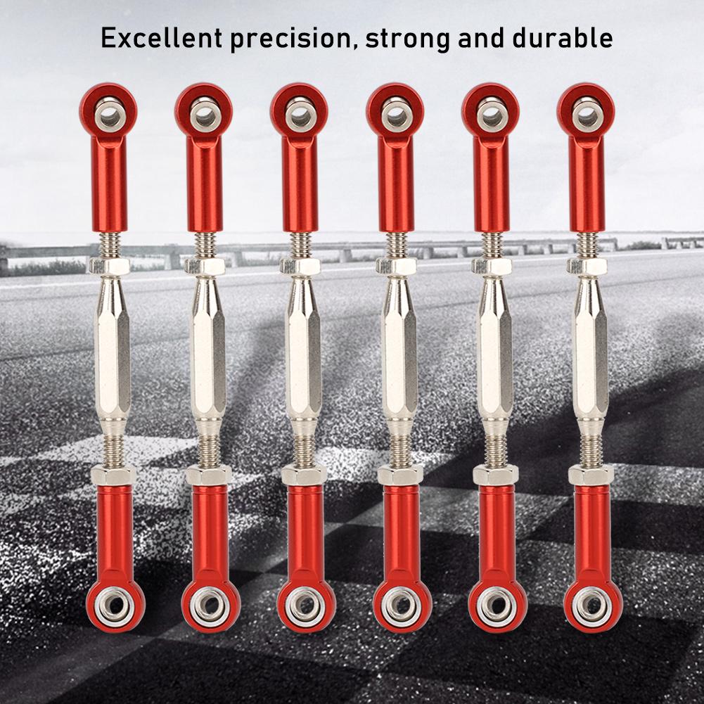 6 pcs 81mm Aluminum Servo Links Tie Rod Set for RC Car Accessories