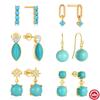Серьги серии Turquoise Серьги-гвоздики Подвеска Простые серьги премиум-класса Дизайнерские серьги Серьги из стерлингового серебра 925 пробы