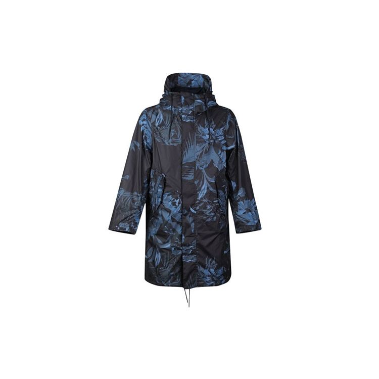Nike Nsw Parka Aop Woven Print Mid-Length Hooded Jacket Men Outerwear Blue Black AR1599-010