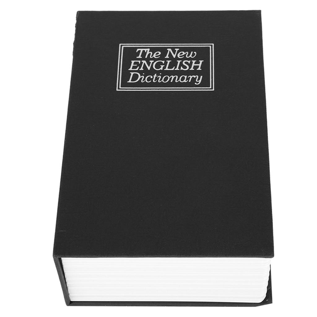 Black English Dictionary Safe Box Money Jewelry Collection Storage Case with 2Keys
