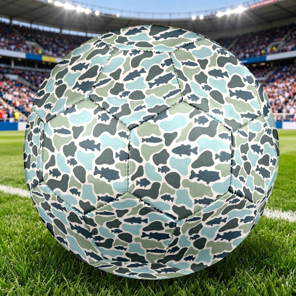 1pc Fish Camouflage Soccer Ball Size 5 Football Machine Sewn Indoor/Outdoor Universal Football Q16