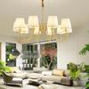 Американская медная люстра: Современный кремовый тканевый дизайн для гостиной, спальни или столовой