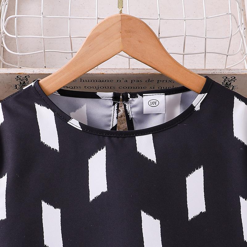 Детский модный кружевной комплект из топа и шорт с короткими рукавами, летний повседневный костюм для девочек