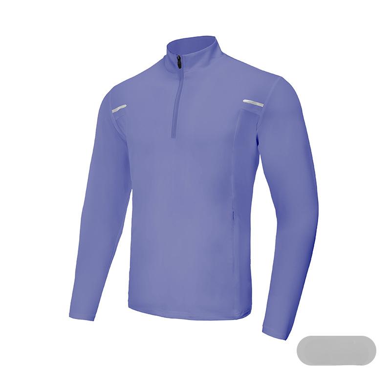 Мужская одежда с длинными рукавами, быстросохнущая, для занятий фитнесом на открытом воздухе, футболка, высокоэластичная, спортивная футболка с полумолнией