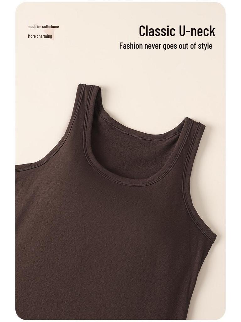 Женская теплая хлопковая майка на осень/зиму с нагрудной вставкой и стильным дизайном спины