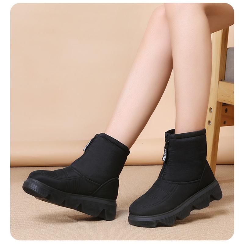 Зимняя обувь 2025 года для женщин: сапоги для снега с увеличением высоты на 5 см, водонепроницаемые, для холодной зимы, женские ботильоны, нескользящие, из хлопка, черные, красные, большие размеры 41.