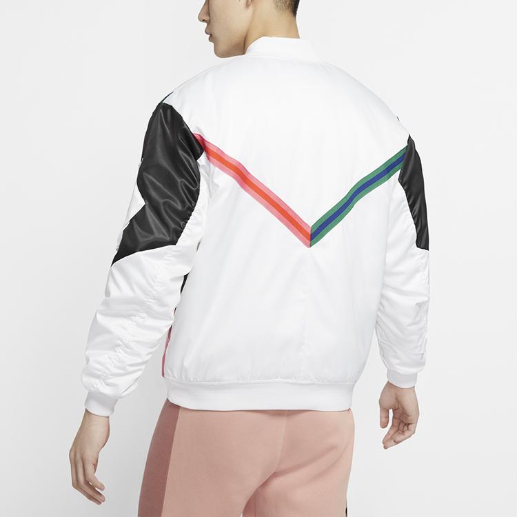 Jordan Wings MA-1 Color Block Воротник-стойка Хлопковая куртка Мужская верхняя одежда Белый CD5458-100