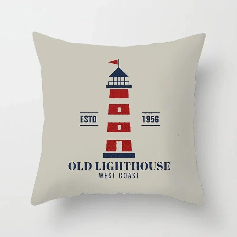 Домашний декор компас якорь наволочка синяя средиземноморская подушка подарок диван офисный аксессуар украшение 45x45 см