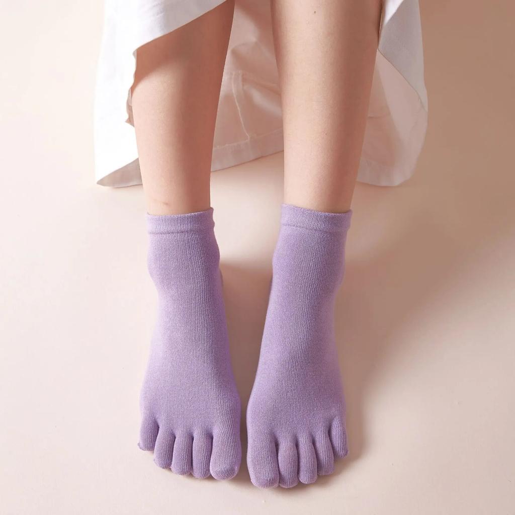 1Pairs Kids Toe Socks Striped Cotton-finger Socks for 4-12T Children Boys Girls Casual Five Toes Tennies Breathable Short Socks