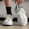 Мужские летние дышащие кеды на толстой подошве с эффектом увеличения роста - Модные повседневные белые кроссовки с носком-ракушкой