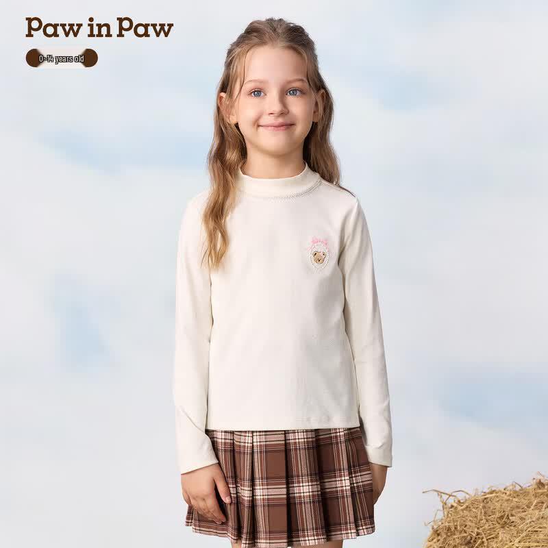 Детская футболка с длинным рукавом PawinPaw с мультяшным мишкой для девочек