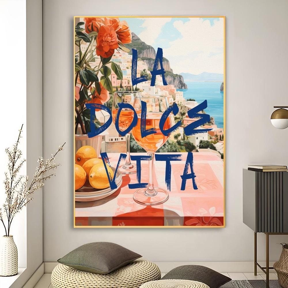 1pc La Dolce Vita Lemon Prints Poster Poster Art Print Bar Living Room Furniture Decor