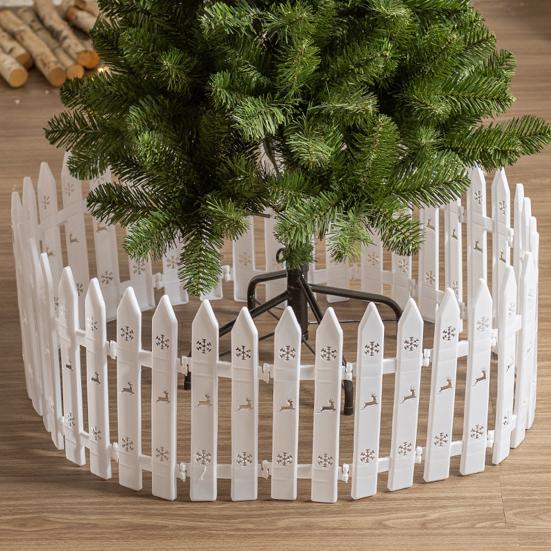 5/10/25 шт. Рождественский забор, белый штакетник для рождественской елки, простая сборка, многоразовый рождественский забор для праздничного внутреннего украшения
