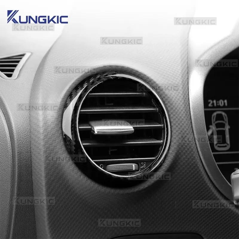 Real Soft Carbon Fiber Both Side of Air Outlet For Seat Leon 2005 2006 2007 2008 2009 2010 2011 2012 Car Sticker Accessories