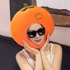 Фото-капюшон Яркий Цветной Фрукты Еда Форма Мягкий Плюшевый Головной Убор Отверстие для Лица Особенность Интернет-знаменитость Костюм Вечеринка Реквизит