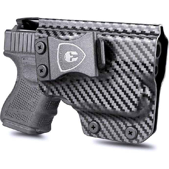 WARRIORLAN Compatible with Glock 26 w/TLR-6 Holster, IWB Kydex Holster Fit Glock 26/27/28/33 w/TLR6 Laser Light, Inside Waistband Concealed Carry