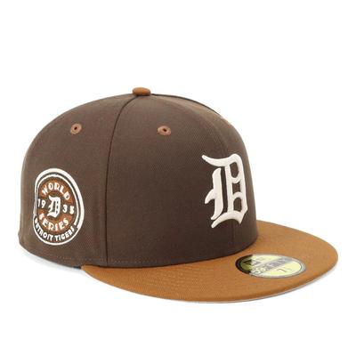 Кепка 59FIFTY MLB Detroit Tigers ONSPOTZ Двухцветная с боковым патчем, Цвет: Грецкий орех поджаренный, Размер 7 7/8, 5950 DETTIGCO WS1935