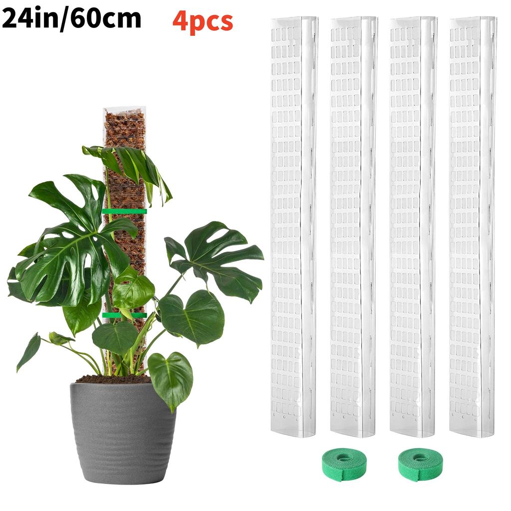 24/36/48 Inch Plastic Moss Pole for Monstera, Large D Shaped Poles Pot Climbing Plants Work Sphagnum Moss, Garden Growth Stake