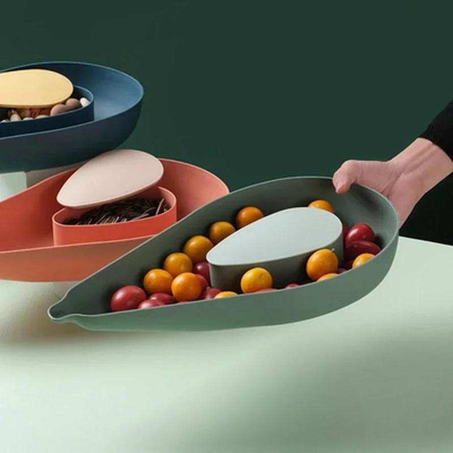 Table Plates For Serving Plates Snack Candy Stand Bowl Food Fruit Plates Plastic Partitioned Dish Creative Tableware Storage Box