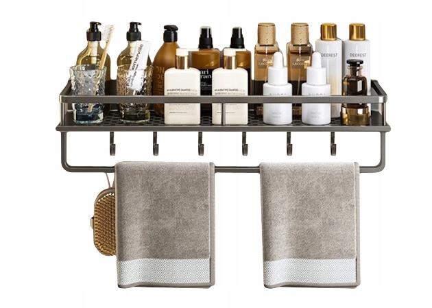 Kitchen Shelf Single Hooks Bathroom Shower Metal Alu 60Cm
