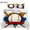 Пододеяльник с изображением бейсбольной биты, комплект постельного белья для детей и подростков, 3D-футбол, спортивный двойной чехол из полиэстера Queen King Size
