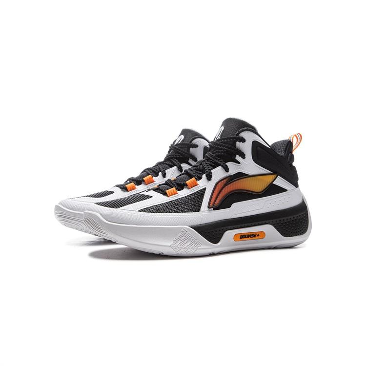 Li Ning Tian Ying 2.0 Удобные Нескользящие Амортизирующие Износостойкие Дышащие Баскетбольные Кроссовки Средней Высоты Детские кроссовки Черно-Белые YKBU098-5