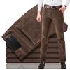 Autumn and Winter Light Core Velvet Pants Straight Tube Slim Fit Elastic Middle-aged Pants Business Versatile Winter Men's Casual Pants