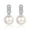 Серьги из стерлингового серебра 925 пробы, новые серьги с натуральным пресноводным жемчугом, женские серьги с микроинкрустацией из муассанита, высококачественные текстурированные серьги