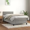 3141389 vidaXL Divan-lit Et Matelas Gris Clair 80x200 Cm Velours